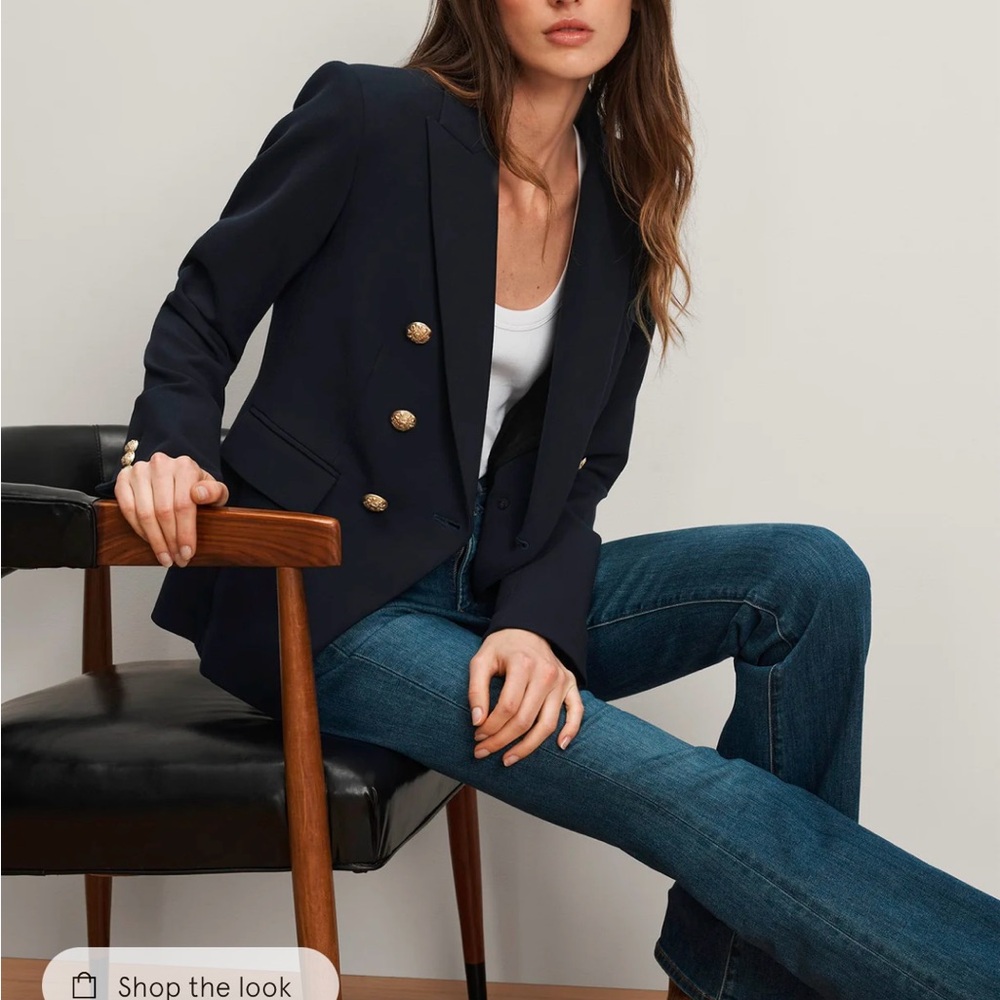 Veronica Beard Midnight Blue Blazer with Gold Accents